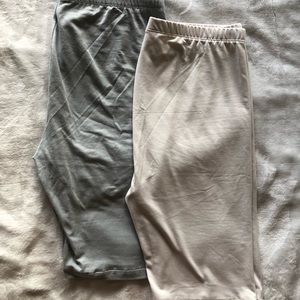 Basic Cream and Blue/ Grey Biker Shorts